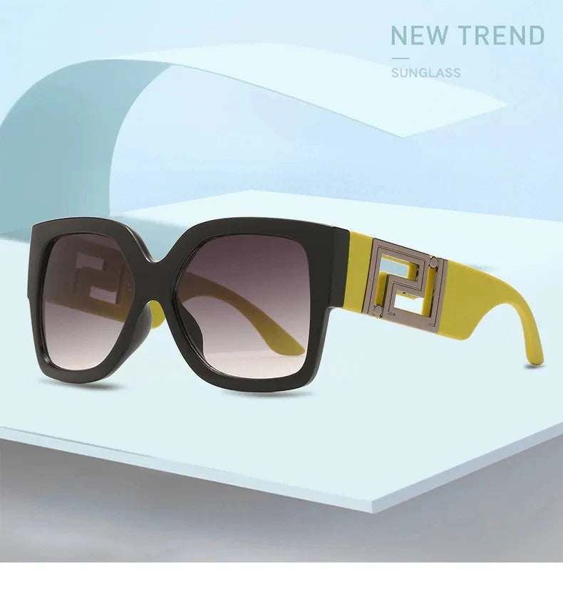 Unisex Übergroße Quadratische Sonnenbrille 2026 Neuer Trend UV400-Schutz Vintage Verlaufsgläser Blendschutz Modische Brillen für Männer und Frauen