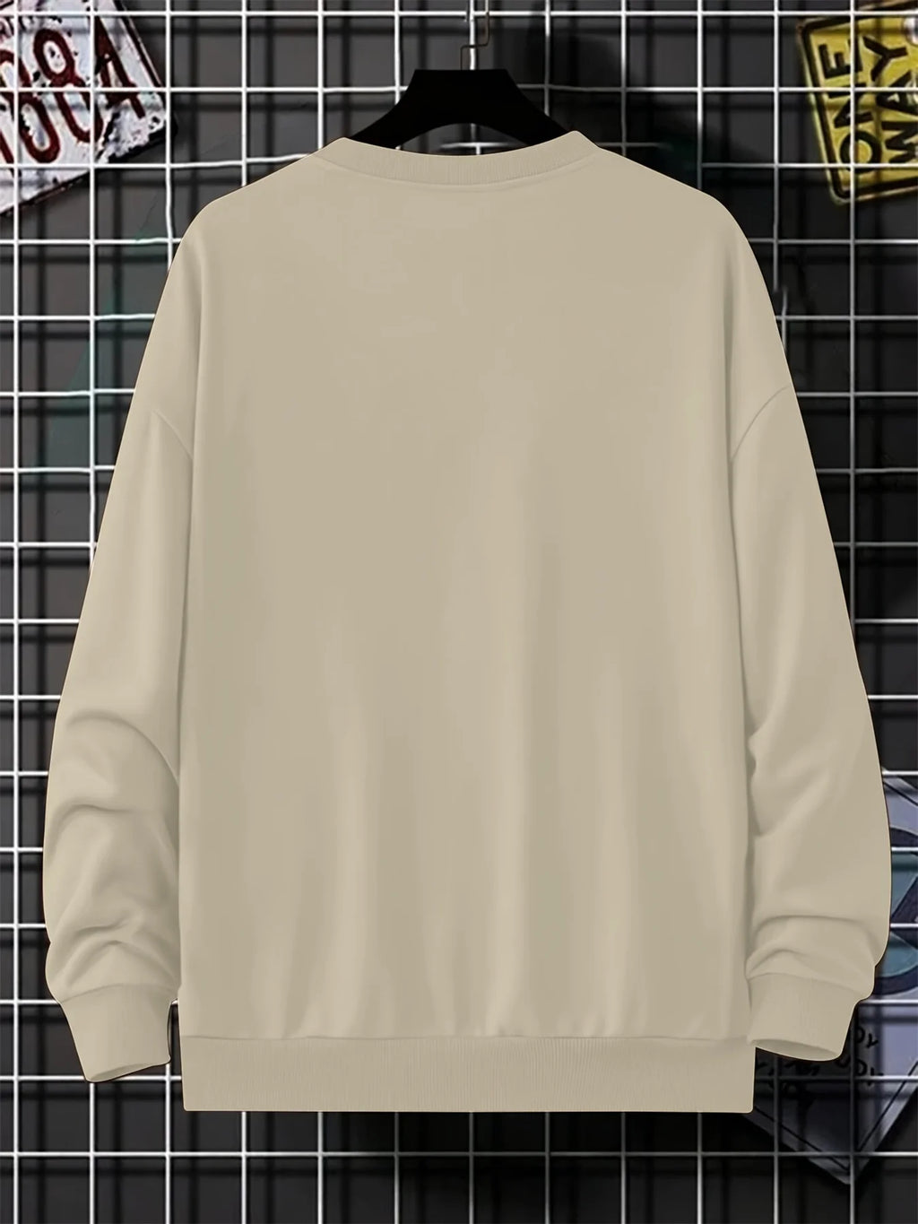 Men's autumn and winter fashionable casual loose New York City graphic printed long sleeved round neck sweatshirt