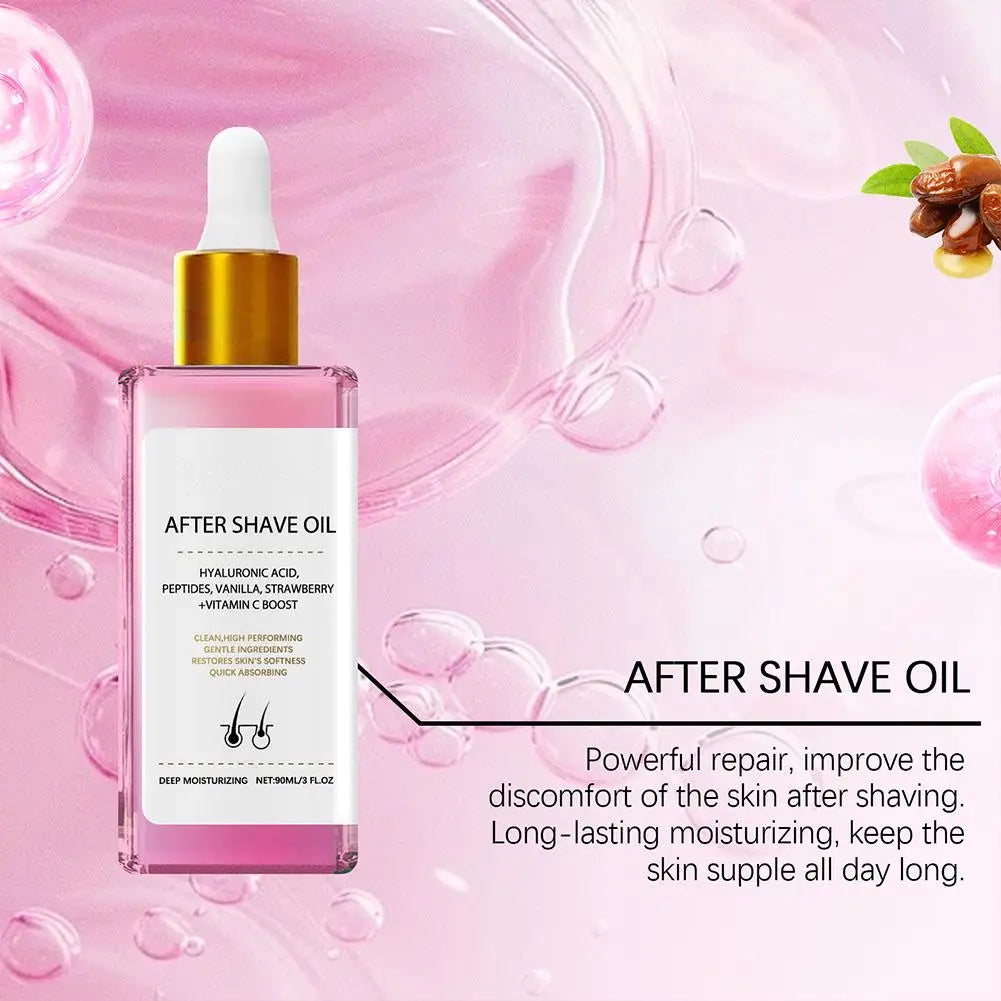 After-Shave-Öl, Erdbeer- und Vanilleduft, Erdbeer-Vanille-After-Shave-Öl, Schönheit für Frauen, für glatte Haut, verhindert eingewachsene Haare