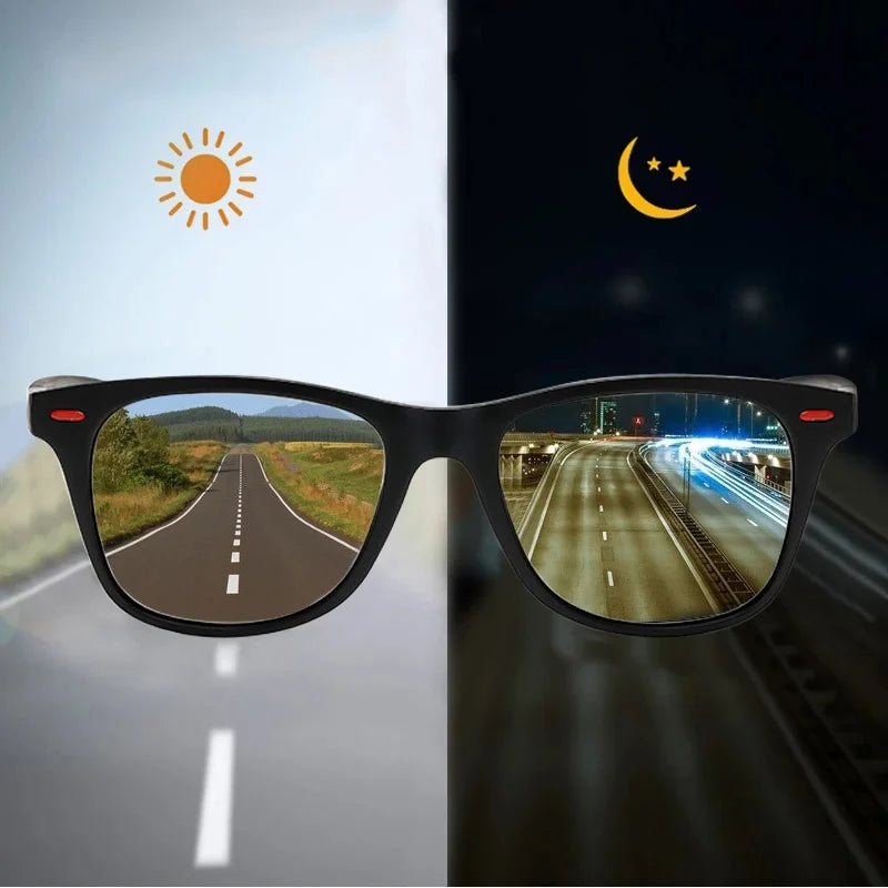 Nachtsicht Brille PC Rahmen Polarisierte Sonnenbrille Männer Outdoor Sport Sonnenbrille Tag Nacht Vision Fahrer Nacht Brille