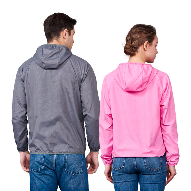 JNLN Unisex Wanderjacke Herren Damen Wasserdicht Schnelltrocknend Camping Windjacke Outdoor Trekking Angeln Regenmantel Anti UV Kleidung