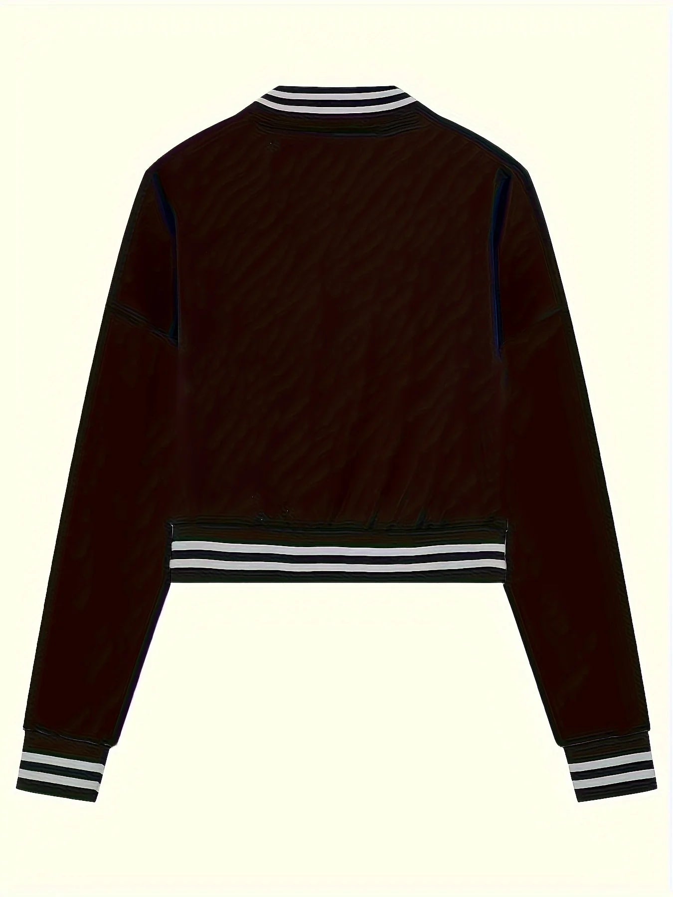Frühling und Herbst Europäische und N Damen-Jacke in reiner Farbe, einreihige Baseballjacke