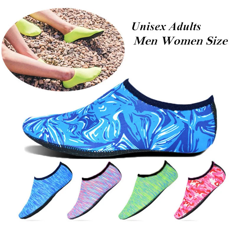 One Pair Quick Dry Water Socks Unisex Multiple Colors Comfy Non Slip Water Shoes Anti Slip Swimming Beach Shoes