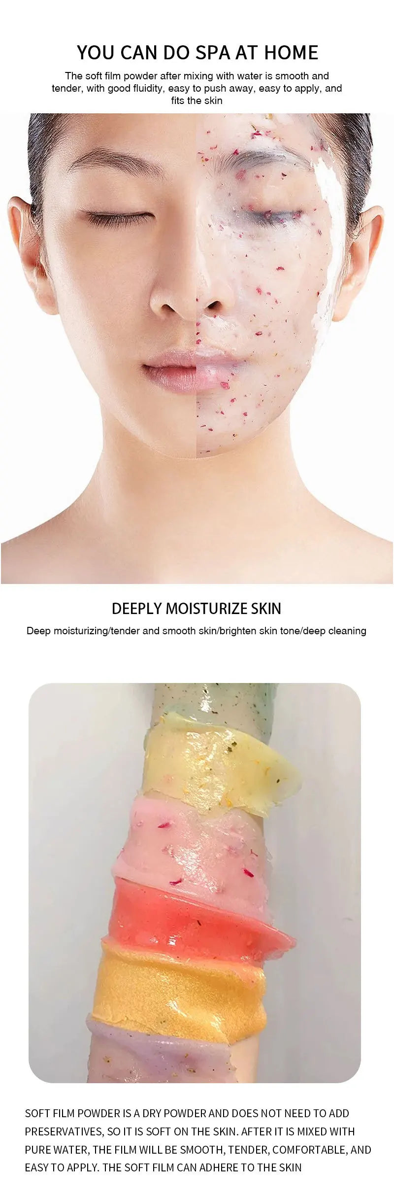 350g Feuchtigkeitsspendende 24K Gold Weiche Maske Pulver Rosenblütenblatt Kristall Gelee Maske Pulver Hautpflege Dropshipping