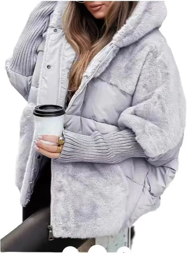 Neue Cappotto Donna Outerwear Winter Warme Baumwolle Jacke Frauen Vielseitige Mit Kapuze Plüsch Taste Einreiher Einfarbig Jacke
