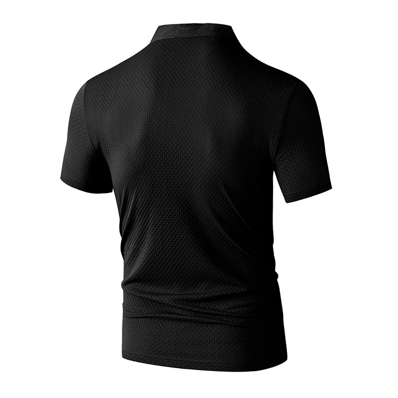 Herren Business Casual Kurzarm POLO Shirt Knochen Blume Einfarbig Atmungsaktiv Bequem Mode Sommer Vielseitig Top