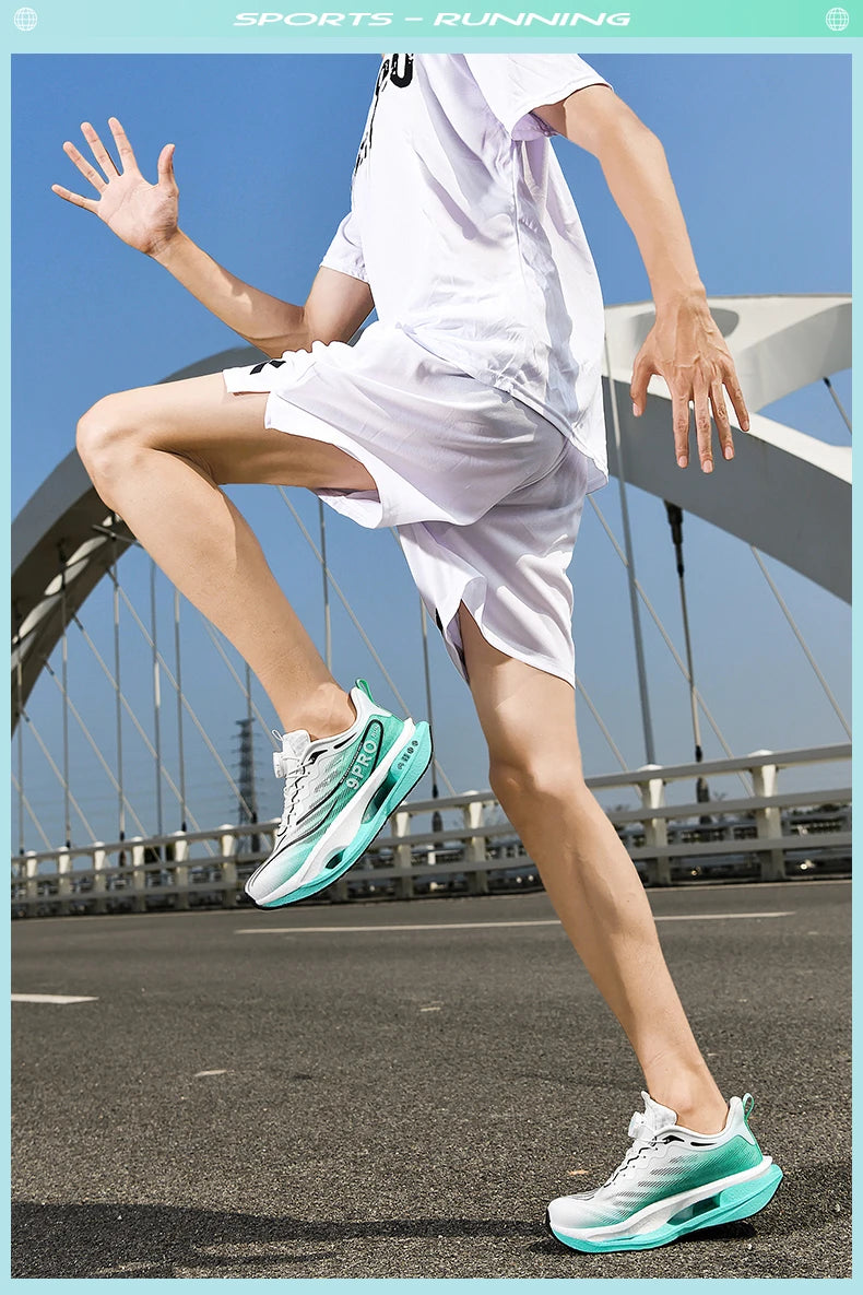 Spezialität Carbon Platte Sport Laufschuhe Marathon Air Kissen Männer Atmungsaktive Leichte Frauen Bequeme Rutschfeste Turnschuhe