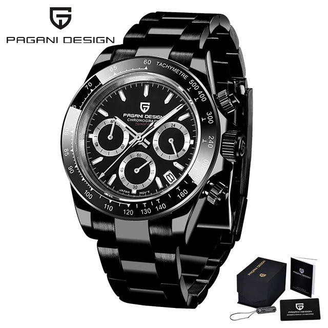 40mm Neue V2 PAGANI DESIGN männer Quarz Uhren Sapphire Retro Chronograph Edelstahl Wasserdichte Uhr Männer Relogio Masculino
