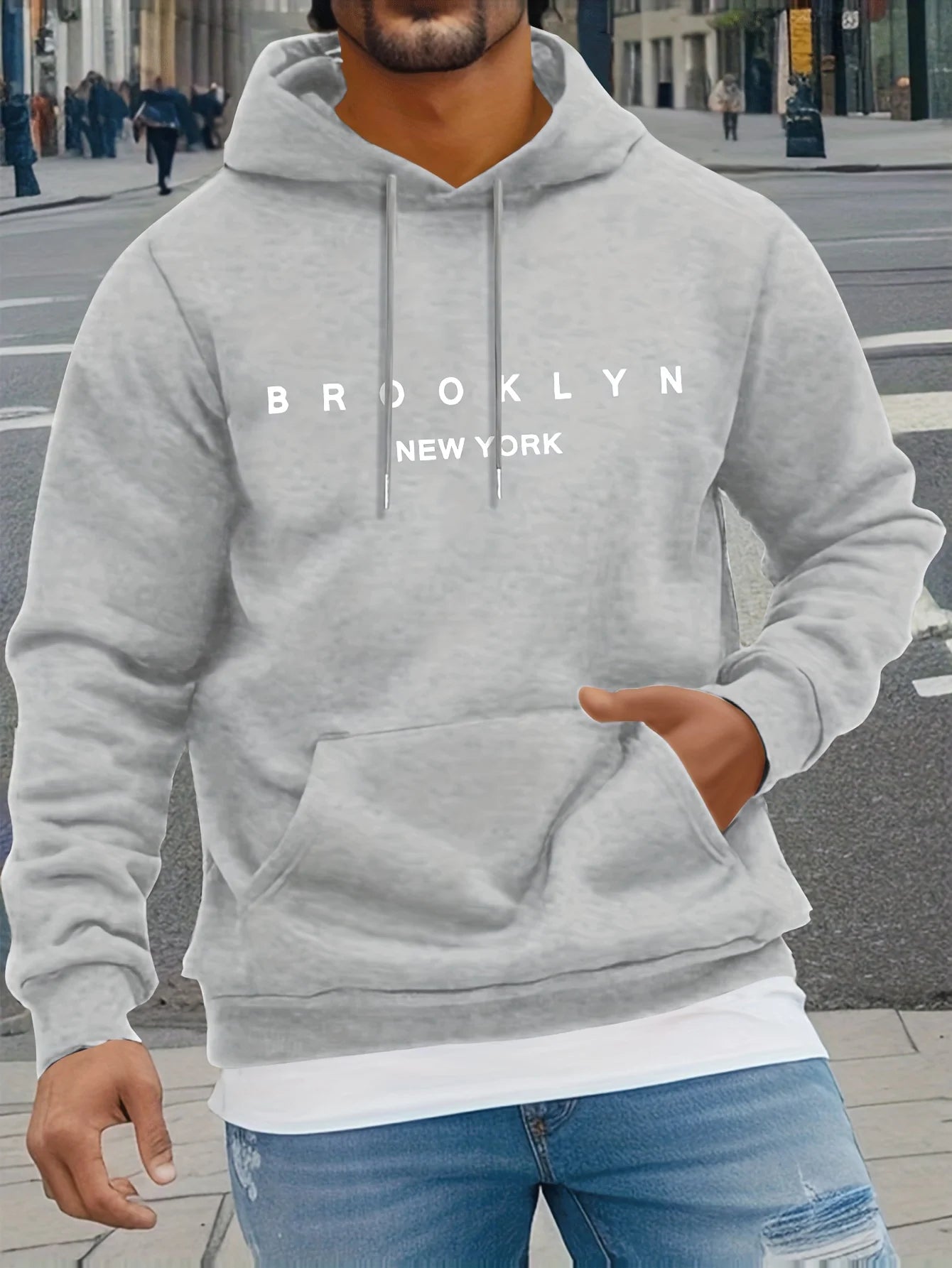 BROOKLYN NEW YORK Klassischer Briefdruck Herren Damen Kapuzenpullover Herbst Winter Outdoor Urlaub Fitness Lässiges warmes Sweatshirt
