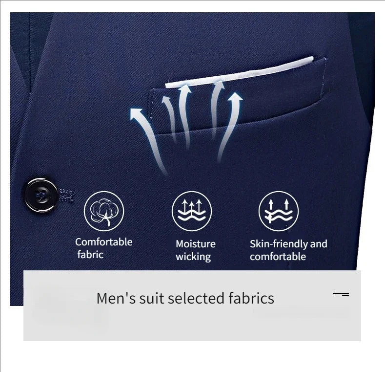 Men Suits Set Jackets Pants 2 Pieces Elegant For Wedding Slim Fit Blazers Formal Outfit Fashion Classic Full 2025 Costume
