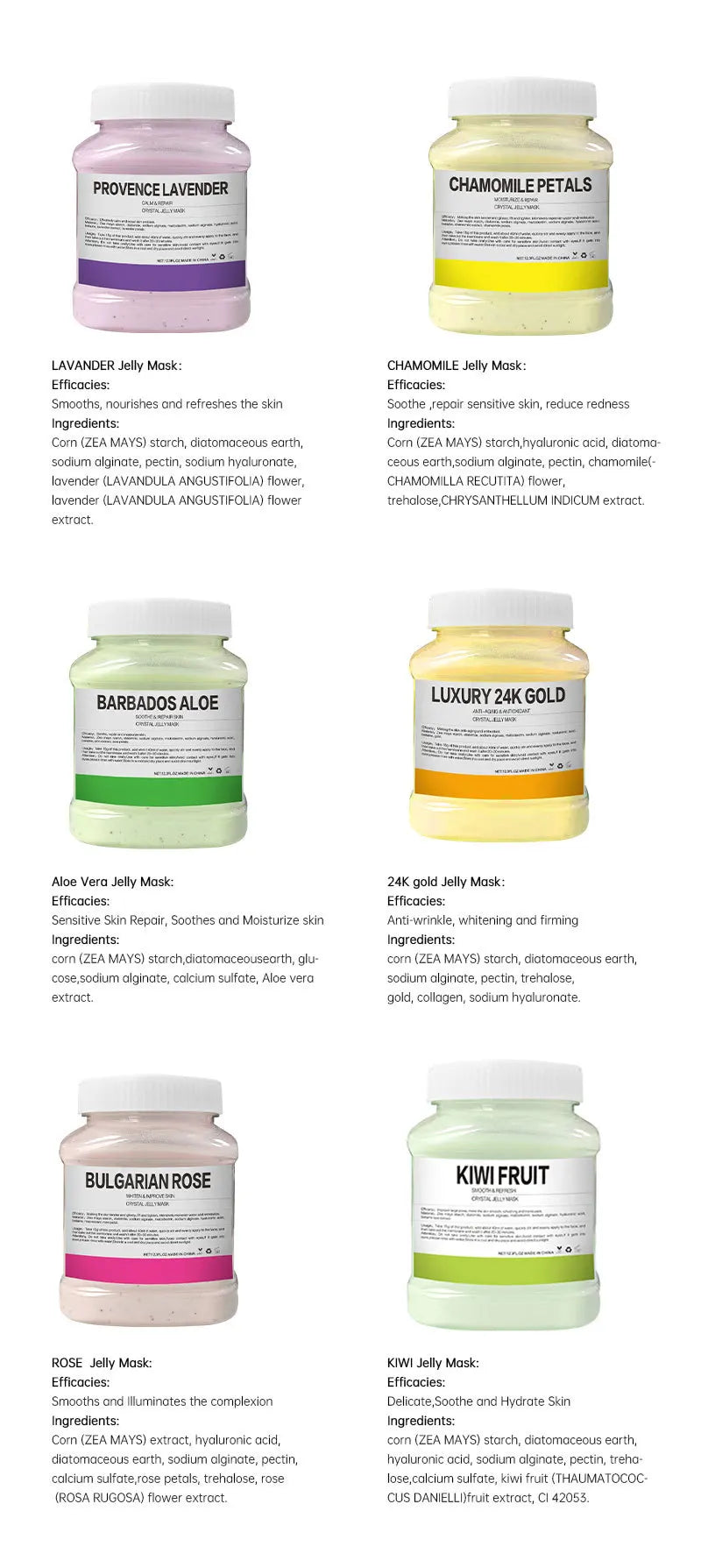 350g Feuchtigkeitsspendende 24K Gold Weiche Maske Pulver Rosenblütenblatt Kristall Gelee Maske Pulver Hautpflege Dropshipping