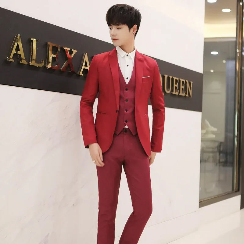 Western-Stil Herrenanzüge Grenzüberschreitende Großhandel Neue Ankunft Abnehmen Dreiteiliges Set Koreanische Version Business Professionelle Kleid