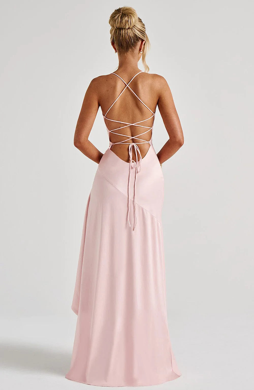Sommer Kleider Für Frau Sexy Vestidos Schlank Backless Elegante Abendkleid Schlitz Einfarbig Spaghetti Strap Leace-up Temperament