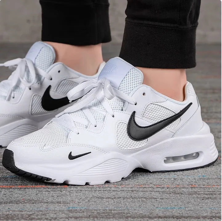 Nike's neue Air-Cushion Cushioning-Wander- und Fitness-Laufschuhe für Herren, leicht und bequem, mit mehrlagigem Obermaterial, geeignet für tägliche Reisen und Sportarten, Air Max Fusion, modische und vielseitige weiße Re