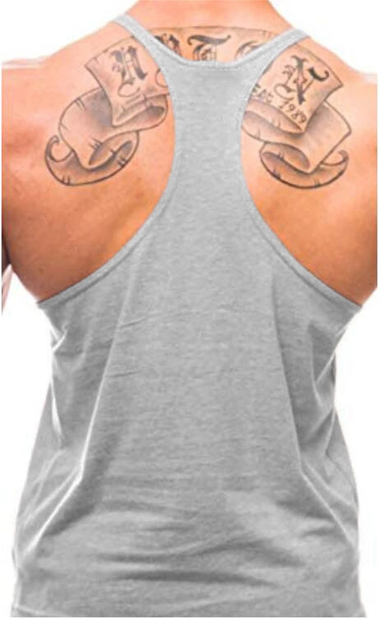 Gym Bodybuilding Tank Tops Mode Y-back Hosenträger Westen Baumwolle Atmungsaktive Ärmellose Unterhemden Herren Fitness Muscle Sport Hemd
