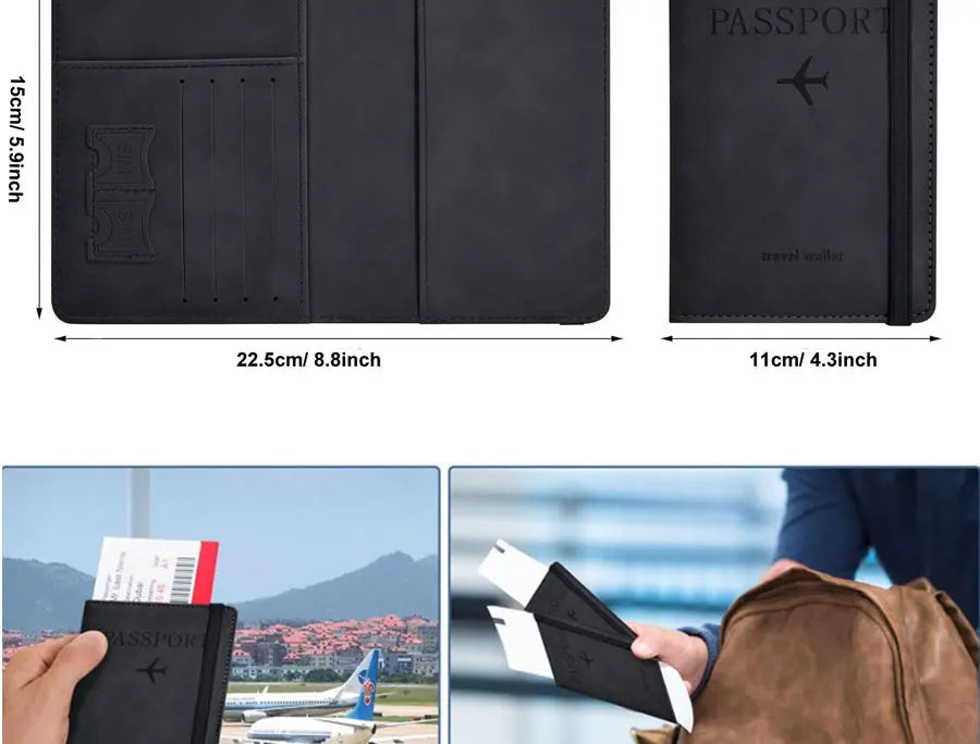 Reisepasshülle für Reiseutensilien, Reisepass-Brieftaschen-Schutzhülle für Reisezubehör, Reisepass-Buchhalter für Damen/Herren
