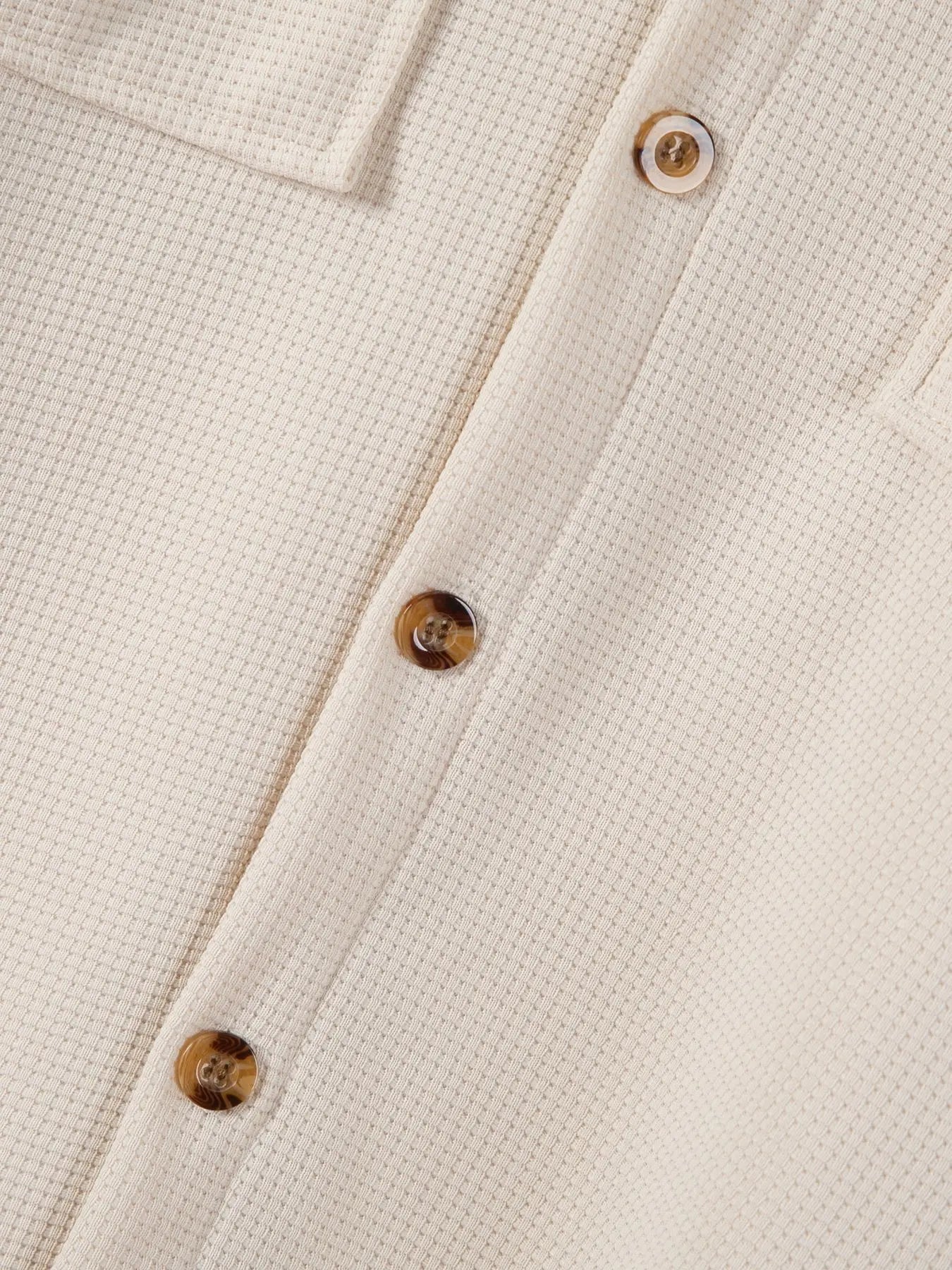 2025 Trendy men's workwear shirt waffle black coat double pocket design button opening and closing style