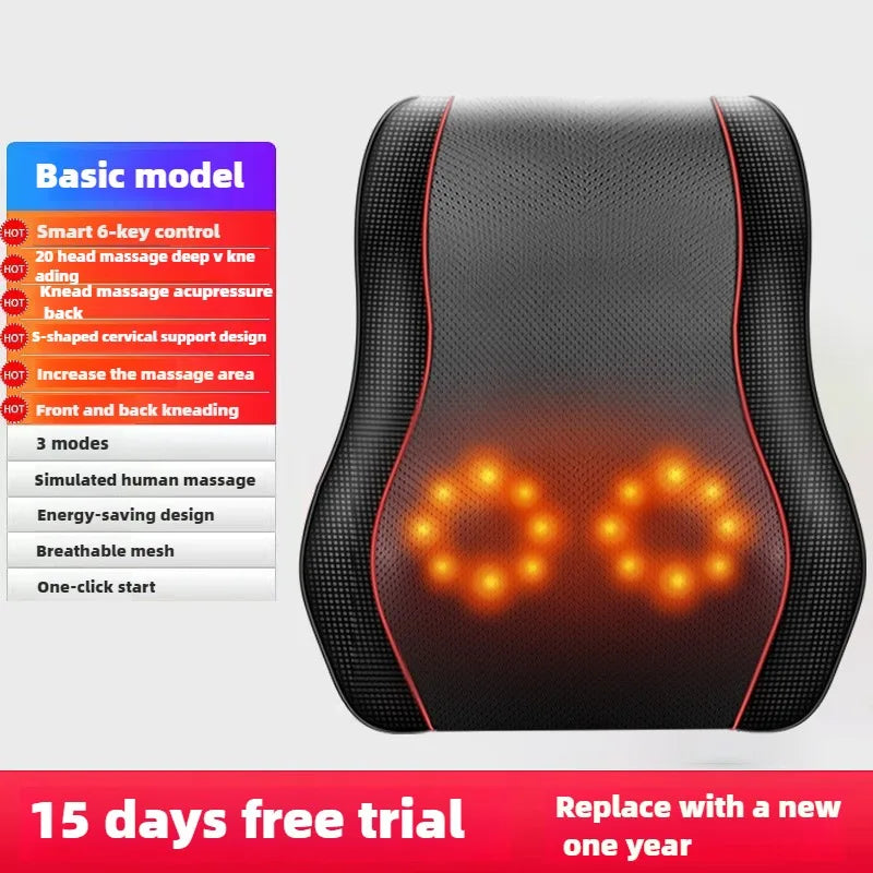 Electric Cervical Pillow For Neck Airbag Ttraction Shiatsu Head Body Back Waist Massager Car With Heating Vibrating Massage