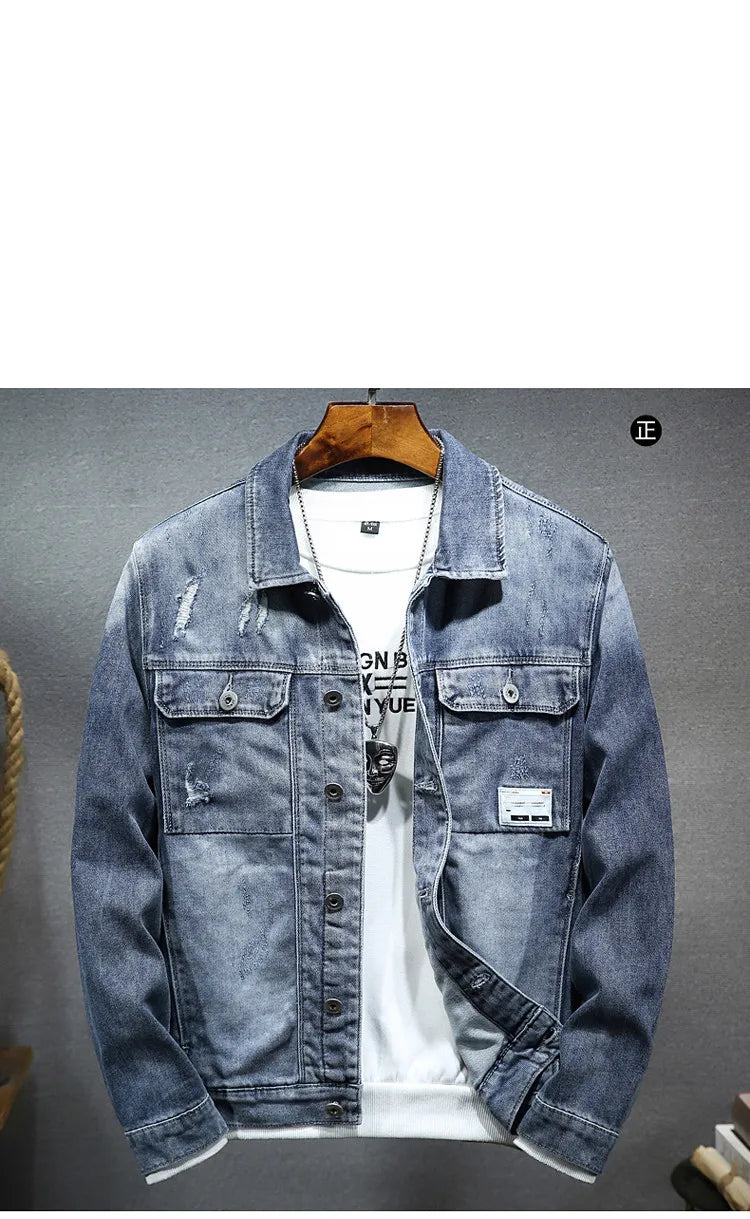 Frühling Herbst Neue Cowboy Luxus Strickjacke Denim Harajuku Mode Koreanischen Stil Kleidung Casual Cowboy Lose Mantel Motorrad Jacke
