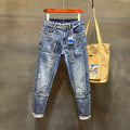 Jeans für Herren, Harem, zerrissen, hochwertige, lockere Herren-Cowboy-Hose, Buggy, stilvoller Punk-Boot-Cut, Vintage-gerissene, gewaschene Retro-Hose, L