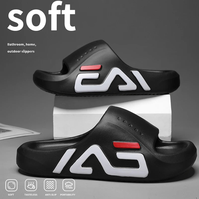 Extra dicke Sohle für Herren, weiches Luftkissen, lässige Hausschuhe, EVA-Sandalen, modische Flip-Flops, Outdoor, Sommer, Strandschuhe am Meer