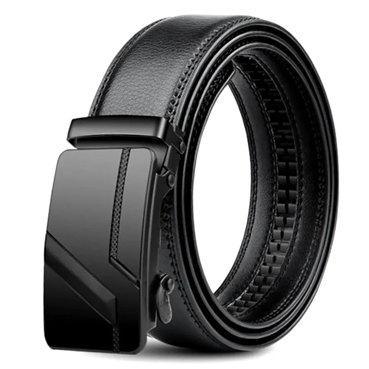 Hochwertiger Herrengürtel, 110 cm, 120 cm, 130 cm, Luxusgürtel, schwarze Herren-Jeansgürtel mit automatischer Schnalle, Anzuggürtel