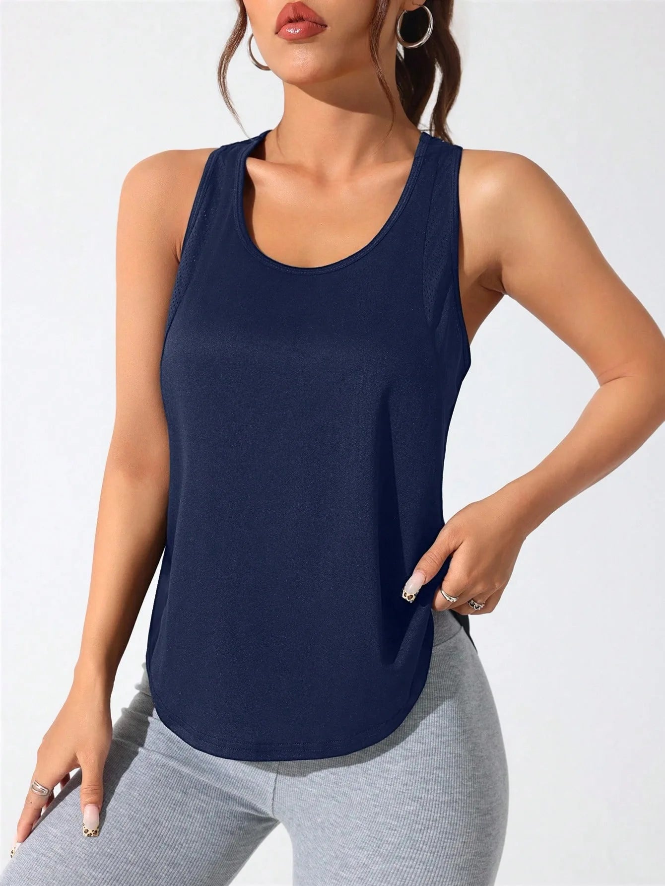 Women's stitched letters quick-drying sports vest, breathable net yoga sportswear, tennis uniform cycling suit, daily wear