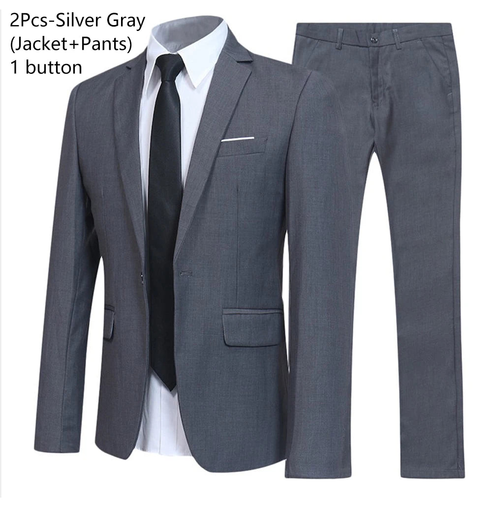 Hochzeitsanzüge für Männer, 3-teiliges Set, elegante Jacken, Weste, Hosen, Blazer, formelles Outfit, modisch, klassisch, komplettes 2024-Kostüm