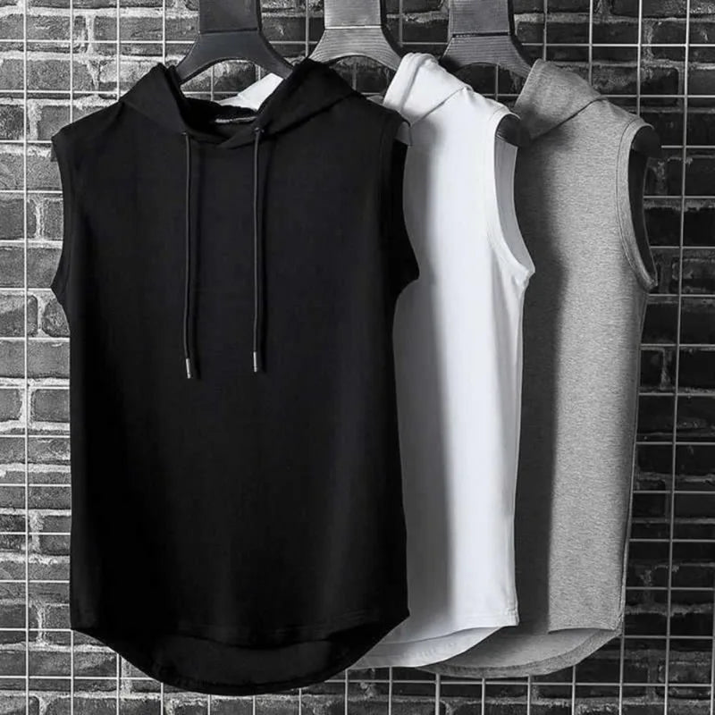2026 Sommer Herrenmode Ärmelloses Kapuzen-T-Shirt Herren Ärmelloses Kapuzen-Sweatshirt Schnelltrocknende Herren-Sportweste