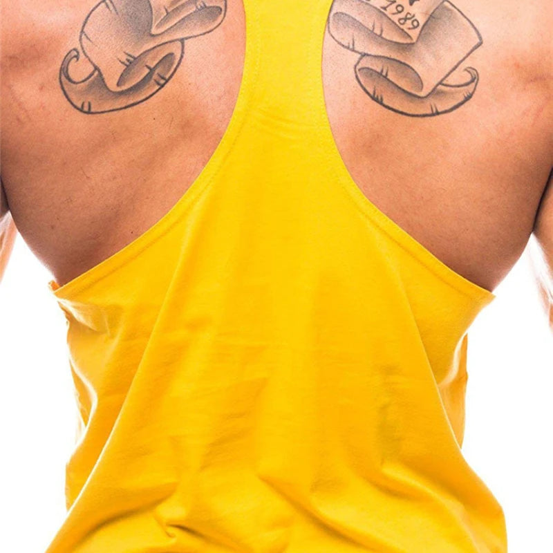 Gym Bodybuilding Tank Tops Mode Y-back Hosenträger Westen Baumwolle Atmungsaktive Ärmellose Unterhemden Herren Fitness Muscle Sport Hemd