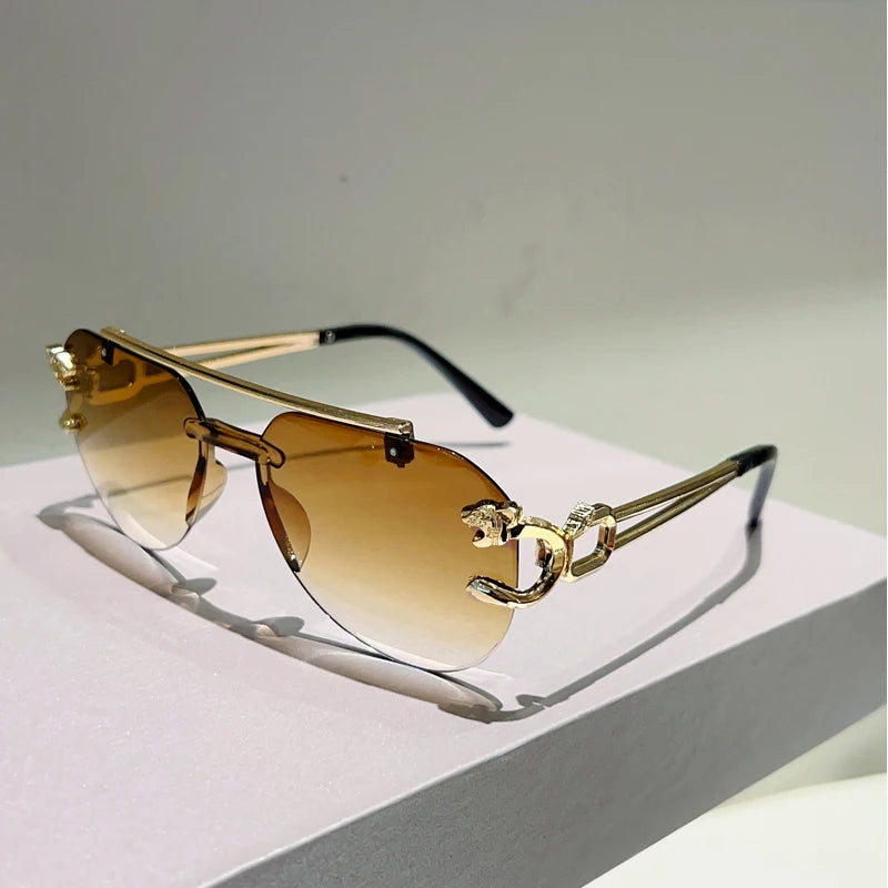 KAMMPT Randlose Pilot Sonnenbrille Männer Mode Vintage Gradienten Casual Shades Frauen Trendy Marke Design Outdoor Decor Sonnenbrille