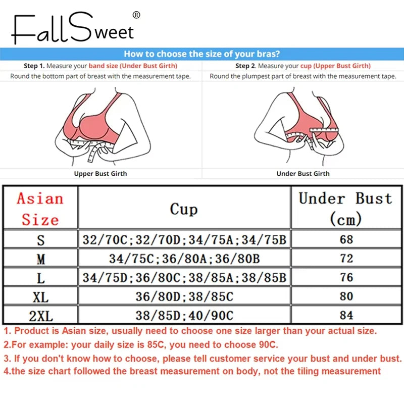 Fallsweet Nahtloser BH mit Vorderverschluss für Damen, solides, kabelloses Push-Up-Bralette, vollständige Abdeckung, feste Körbchen, bequeme Unterwäsche