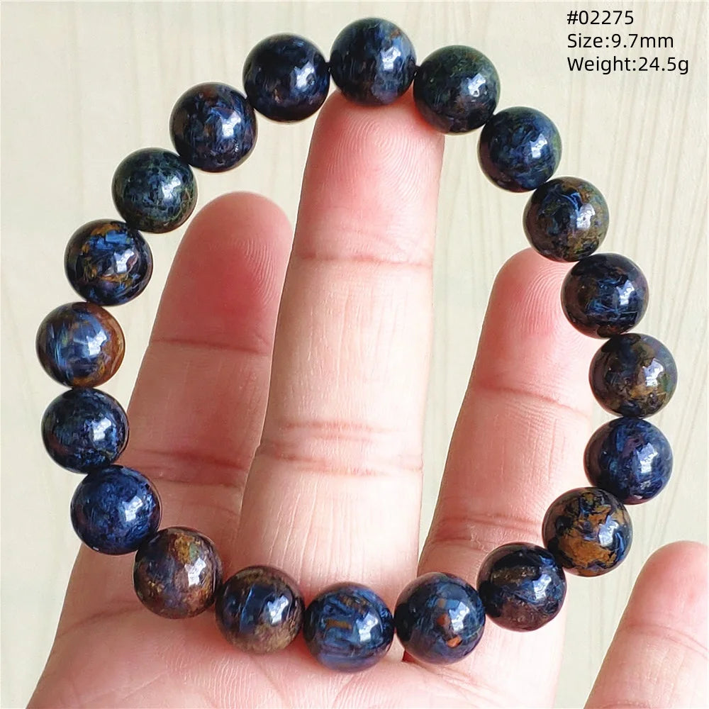 Natürliche blaue Pietersite Runde Perlen Armband Schmuck 12,5 mm Feuer Pietersite Namibia Feuer Pietersite Seltene Steinperlen AAAAAA