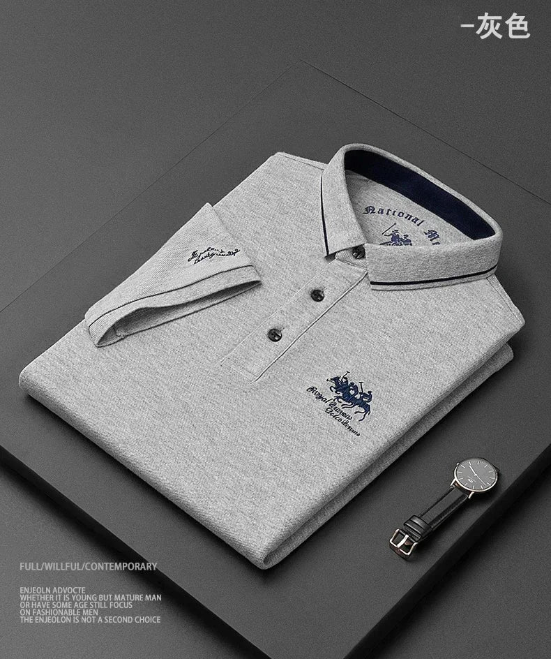 2024 hohe Qualität männer Baumwolle Bestickt Polo-Shirt Sommer Neue High-end-Business Casual Revers Kurzarm T-shirt