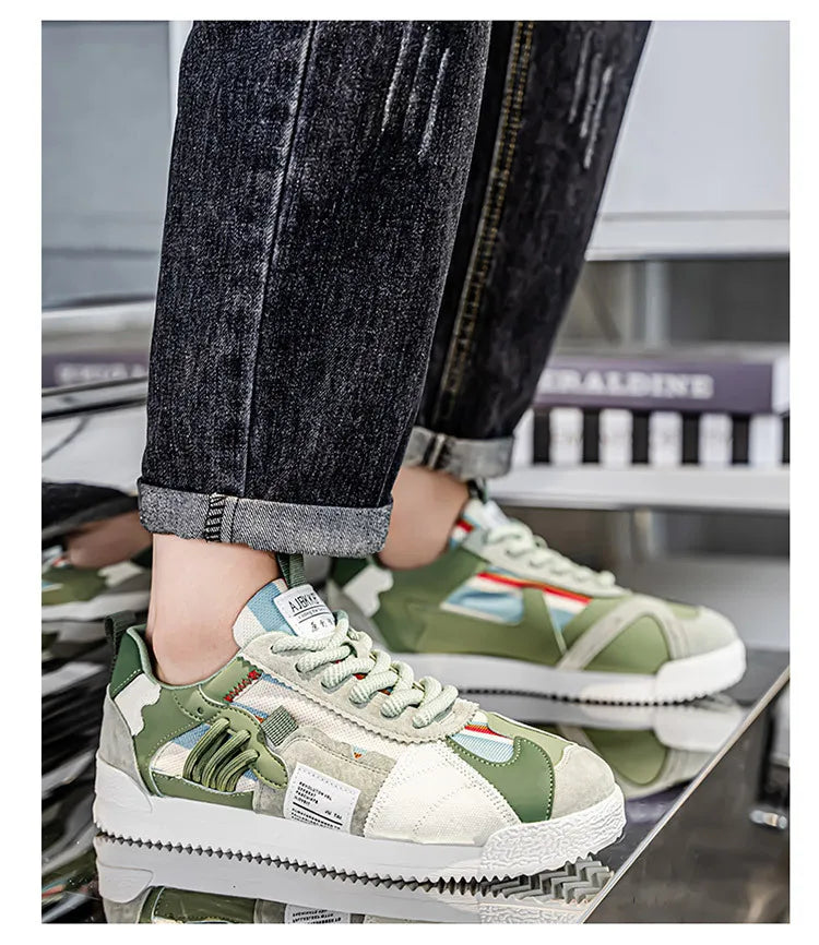 Herren Weiße Sneaker Herbst Bequeme Rutschfeste Laufschuhe Luxuriöse Weiche Sohle Modische Schnürschuhe Outdoor Freizeitschuhe 2026