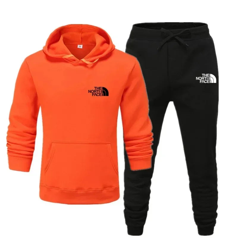 Herbst und Winter neues Herren-Sportbekleidungsset, modisches Outdoor-Herren- und Damen-Kapuzenpullover und Hose, 2-teiliges Set