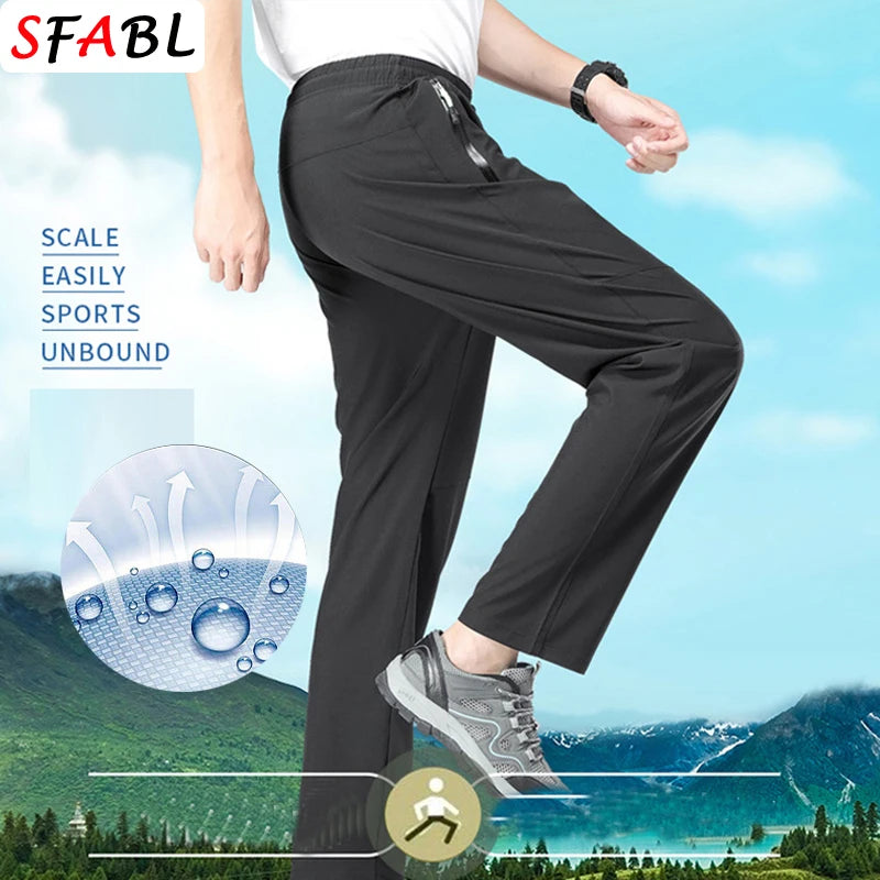 5XL Hohe Stretch Outdoor Sport Wandern Hosen Männer Zipper Taschen Hosen Männer Sommer Dünne Quick Dry männer Hosen Trekking Angeln