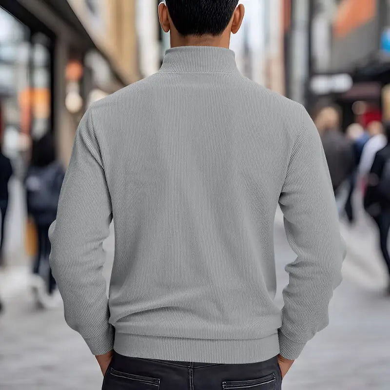 Amerikanische schwere Cord-Herrenjacke, einfache und vielseitige Langarmjacke mit Stehkragen und mehreren Taschen