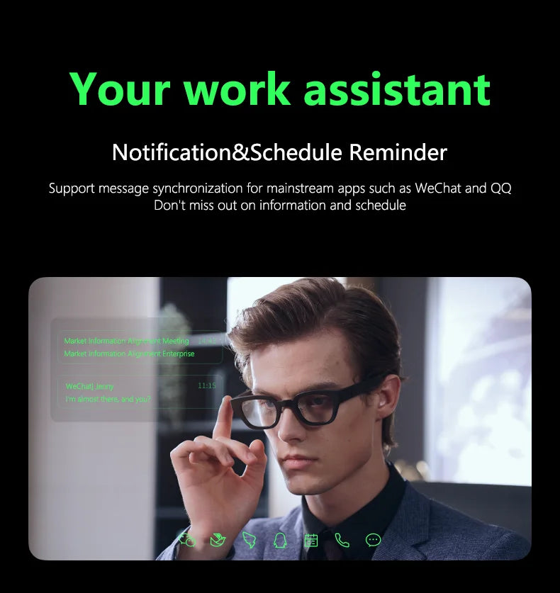 INMO Go Smart AR Glasses Real Wireless Ultra Light AI Assistant Translator Glasses for Music/Call/Translator/Prompter/Navigation