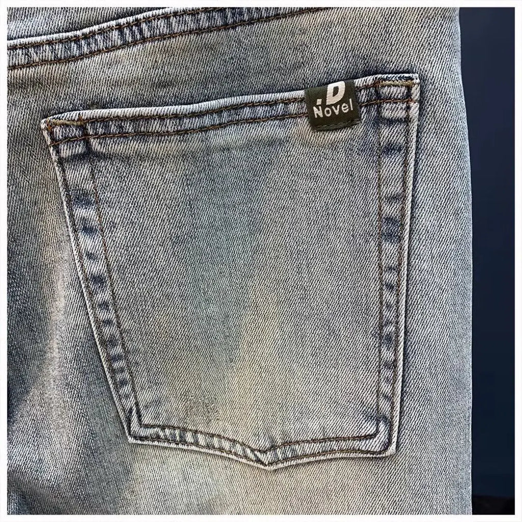 Jeans für Herren 2025, Frühling und Herbst, kleine zerrissene Jeans, Herren-Vintage-Hosen, trendige Marke, Harlan-Männerkleidung, Streetwear-Kleidung