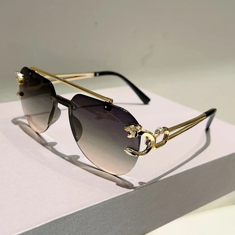 KAMMPT Randlose Pilot Sonnenbrille Männer Mode Vintage Gradienten Casual Shades Frauen Trendy Marke Design Outdoor Decor Sonnenbrille