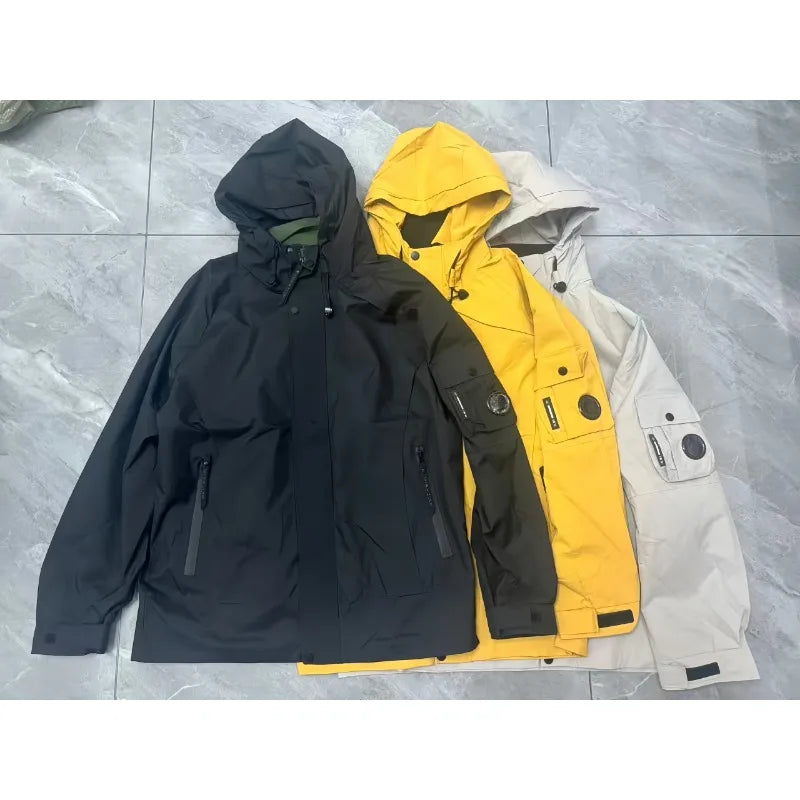 Y2K-Drei-Proof-Angriffsjacke für Herren, neue Jacke, 2025, funktionelle Wind-Kapuzen-Arbeitskleidung, Armlinsenjacke