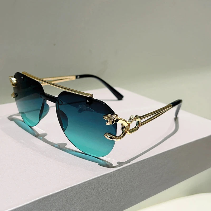 KAMMPT Randlose Pilot Sonnenbrille Männer Mode Vintage Gradienten Casual Shades Frauen Trendy Marke Design Outdoor Decor Sonnenbrille