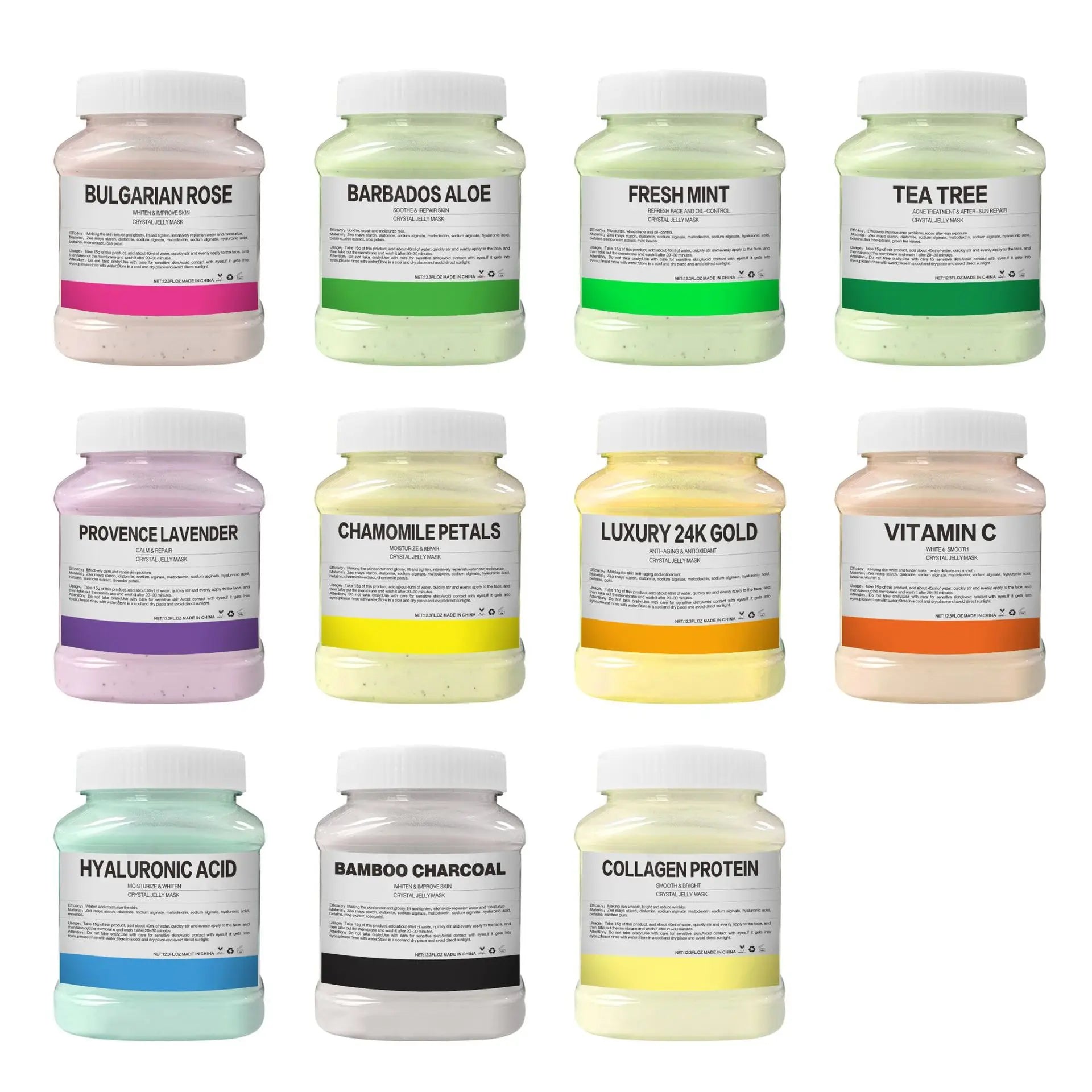 350g Feuchtigkeitsspendende 24K Gold Weiche Maske Pulver Rosenblütenblatt Kristall Gelee Maske Pulver Hautpflege Dropshipping