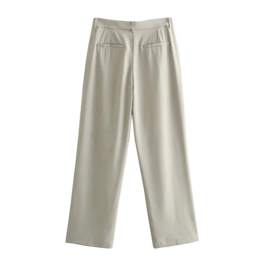 HH Damen ärmellose Weste mit Knöpfen & weit geschnittene Hose 2-teiliger Anzug Lässiges Büro-Arbeitsoutfit für den täglichen Geschäftsgebrauch.