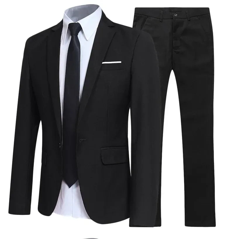 Men Suits Set Jackets Pants 2 Pieces Elegant For Wedding Slim Fit Blazers Formal Outfit Fashion Classic Full 2025 Costume