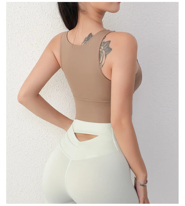 Frauen Sport Feste Brust Pad Bh Weibliche Freizeitsport Workout Tank Top Damen Gym Kleidung Yoga Sport Tragen
