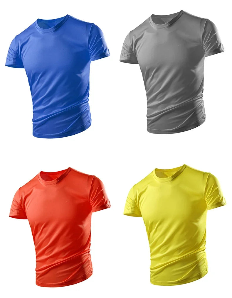 Neues Sommer-Herren- und Damen-Halbarm-Kurzarm-T-Shirt aus Eisseide, atmungsaktiv, für Sport und Fitness, schweißableitend, schnell trocknend