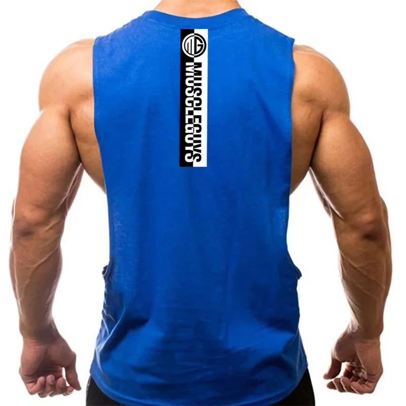 Gym Fitness Workout Laufen Tank Tops Sommer Casual Baumwolle Atmungsaktive Ärmellose Westen Herren Bodybuilding Muscle Sport T-shirts