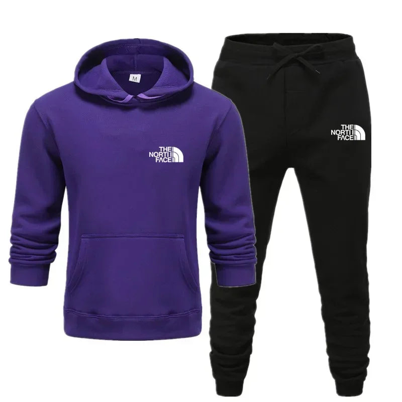 Herbst und Winter neues Herren-Sportbekleidungsset, modisches Outdoor-Herren- und Damen-Kapuzenpullover und Hose, 2-teiliges Set
